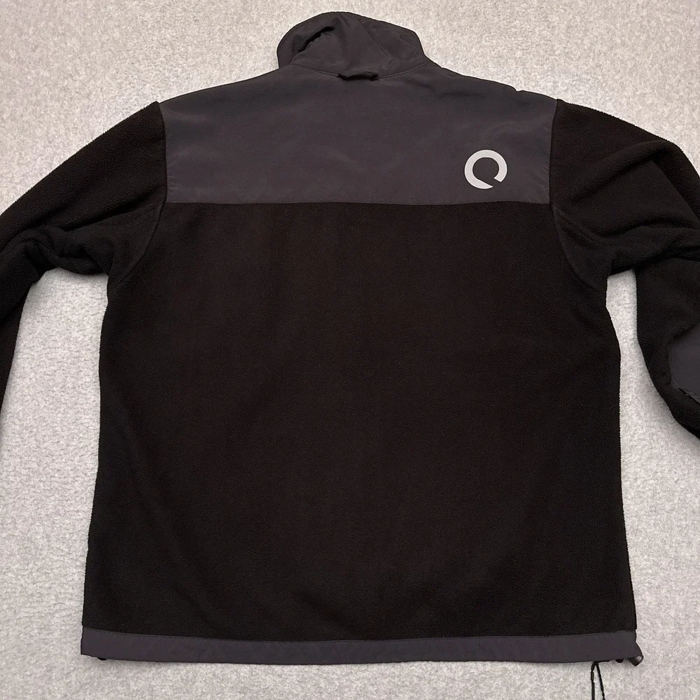 Quark Expeditions Fleece Jacket Mens Medium Black Full Zip Mock Neck Zip Pockets